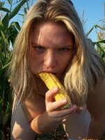 Cute college fatty flashes pussy at corn field