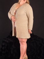 Fat slut in a sweater showing her huge natural tits