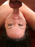 Chubby asian woman sucking for some white cream
