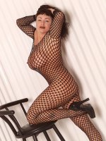 Bbw big boob Betty Boob wearing sexy fishnet body suit fondling herself