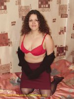 Young chubby posing in red lingerie