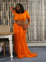 Exotic fatty from India rips her yellow sari off